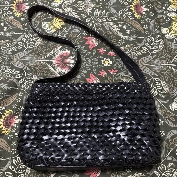 Vintage Fossil Leather woven bag - Picture 2 of 8